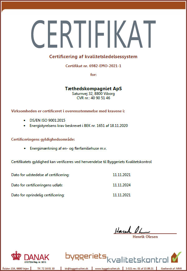 Certifikater - Energimærkning